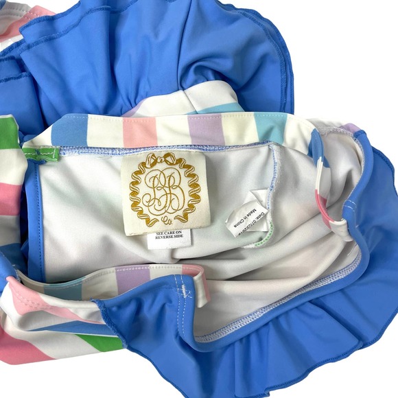 The Beaufort Bonnet Company striped bow ruffle swimsuit Sz 3T - Picture 7 of 8